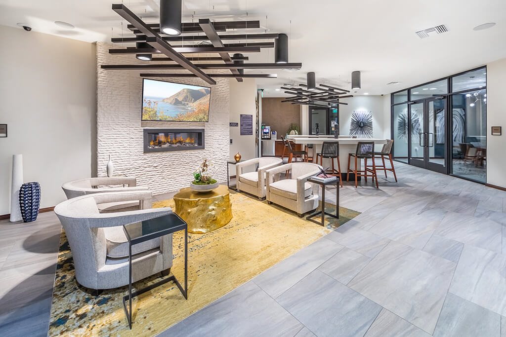Coworking lounge at The Braydon Apartments in Napa CA